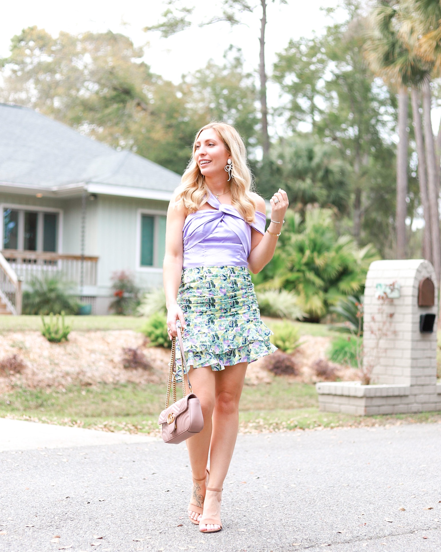 PURPLE FLORAL OUTFIT SHEIN