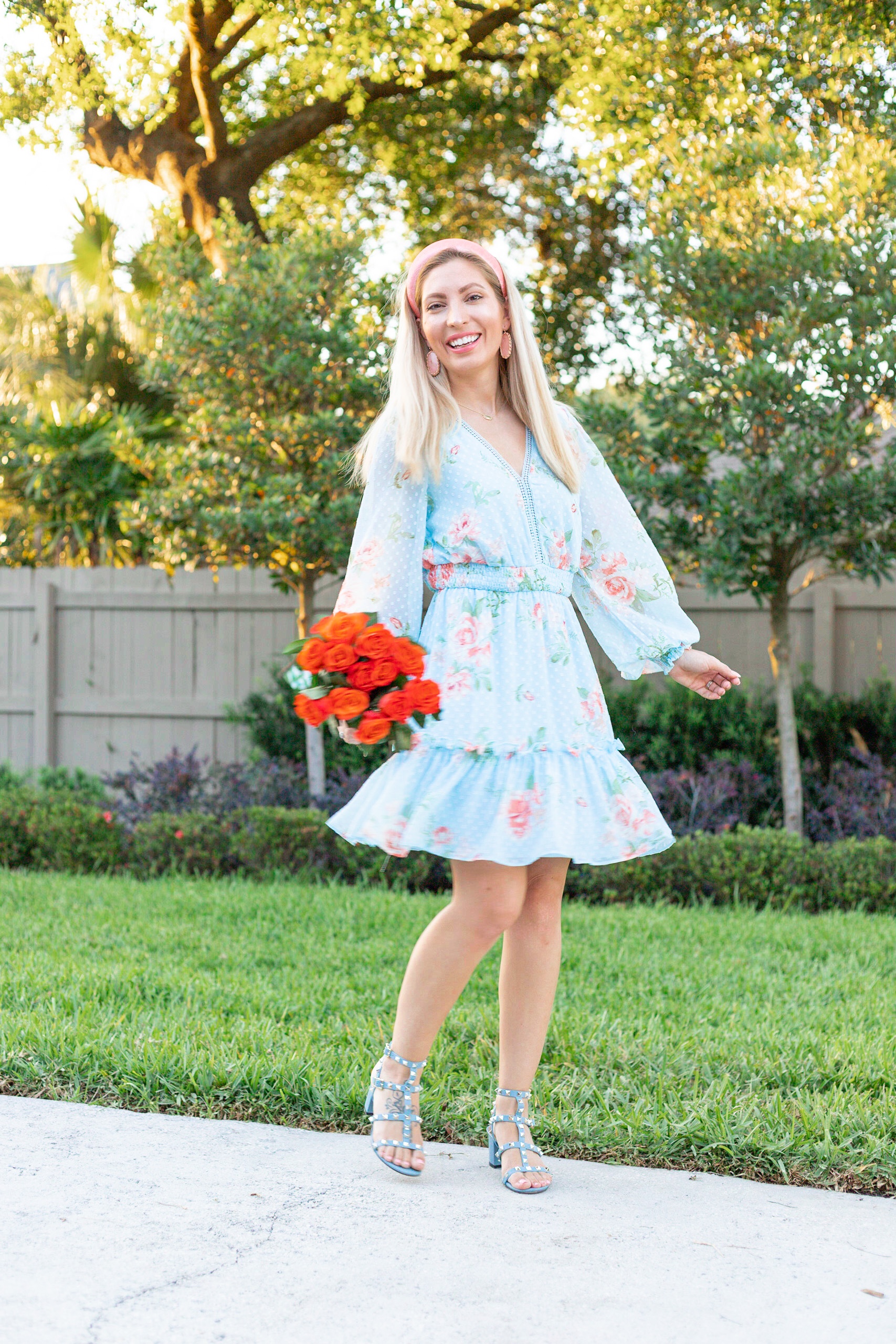 BLUE FLORAL SPRING DRESS